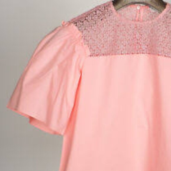 Sandro Pink Crew Neck Short Sleeve Blouse/Top/Shirt Size: XS - Picture 5 of 10